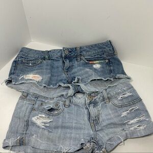 American eagle Lot of 2 distressed jean shorts 6